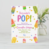 Popsibaby Dusche Sommer Party Einladung (Stehend Vorderseite)