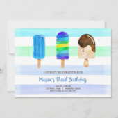 Popsice Ice Cream Geburtstag Summer Pool Party Einladung (Vorderseite)