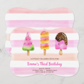 Popsice Ice Cream Geburtstag Summer Pool Party Einladung (Vorne/Hinten)