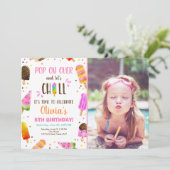 Popsice Ice Cream Geburtstag Summer Pool Party Einladung (Stehend Vorderseite)