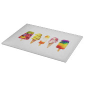 Popsice Ice Cream Summer Glass Cutting Board Schneidebrett (Ecke)