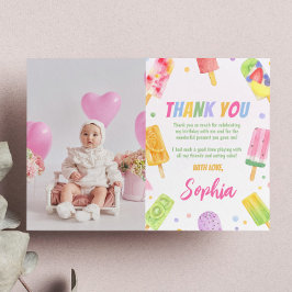 Popsice Ice Cream Vielen Dank Card Summer Party Dankeskarte