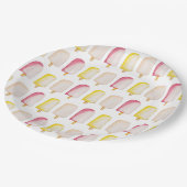 Popsicks Sticks Colorful Pastel Summer Pattern Pappteller (Schrägansicht)