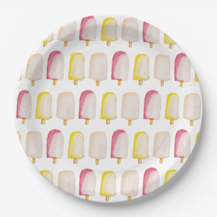Popsicks Sticks Colorful Pastel Summer Pattern Pappteller