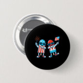 Popsicle American Flag 4. Juli Patriotic Sommer Button (Vorne & Hinten)