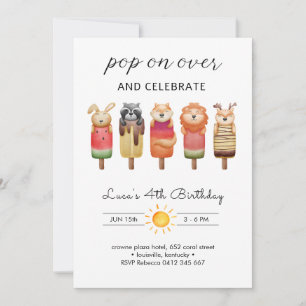 Popsicle Animals Birthday Einladung