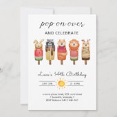 Popsicle Animals Birthday Einladung (Vorderseite)