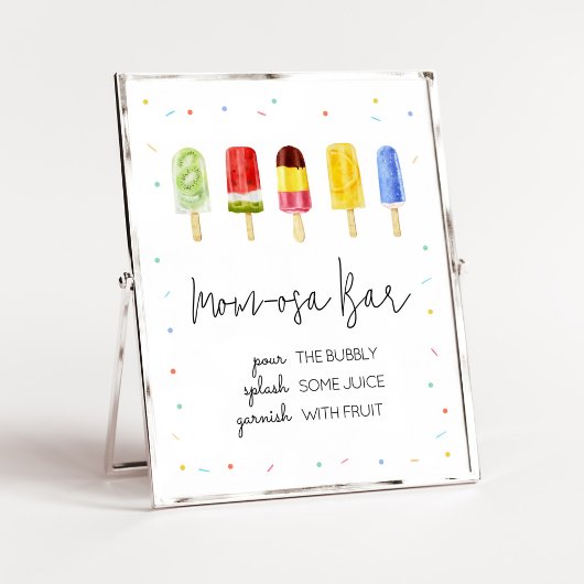 Popsicle Baby Dusche Mama Osa Bar Poster