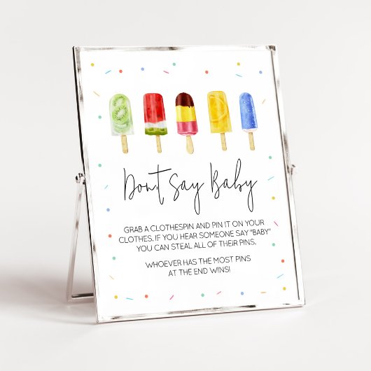 Popsicle Baby Shower Say Baby nicht Poster