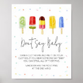 Popsicle Baby Shower Say Baby nicht Poster (Vorne)