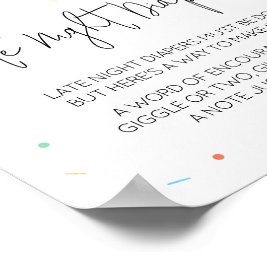 Popsicle Baby Shower Spate Night Diapers Poster (Ecke)