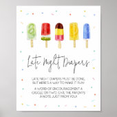 Popsicle Baby Shower Spate Night Diapers Poster (Vorne)