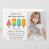 Popsicle Birthday Einladung für Kinder (Vorne/Hinten)