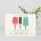 Popsicle Birthday Party Einladung (Stehend Vorderseite)