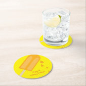 Popsicle Birthday Party Runder Pappuntersetzer (Vor Ort)