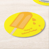 Popsicle Birthday Party Runder Pappuntersetzer (Angewinkelt)