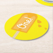 Popsicle Birthday Party Runder Pappuntersetzer (Angewinkelt)