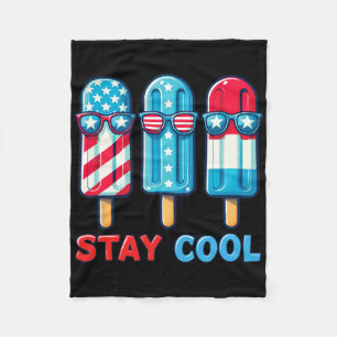 Popsicle Bleib cool 4. Juli Unabhängigkeitstag Fu Fleecedecke