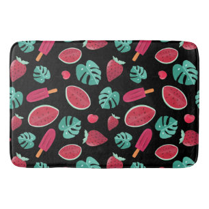 Popsicle, Cherry, Strawberry & Watermelon-Blätter Badematte
