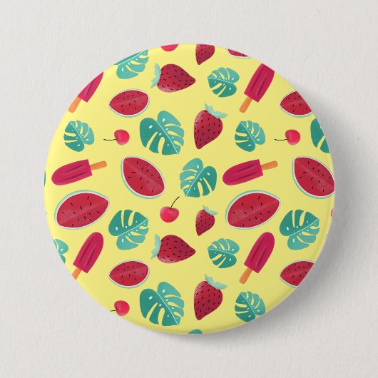 Popsicle, Cherry, Strawberry & Watermelon Blätter Button (Vorderseite)