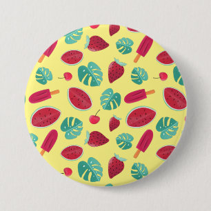 Popsicle, Cherry, Strawberry & Watermelon Blätter Button