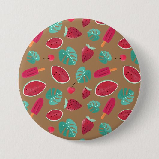 Popsicle, Cherry, Strawberry & Watermelon Blätter Button (Vorderseite)