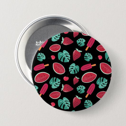 Popsicle, Cherry, Strawberry & Watermelon Blätter Button (Vorne & Hinten)