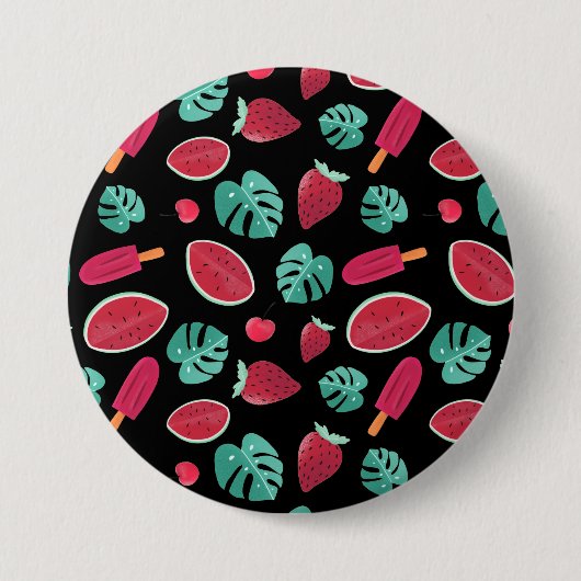 Popsicle, Cherry, Strawberry & Watermelon Blätter Button (Vorderseite)