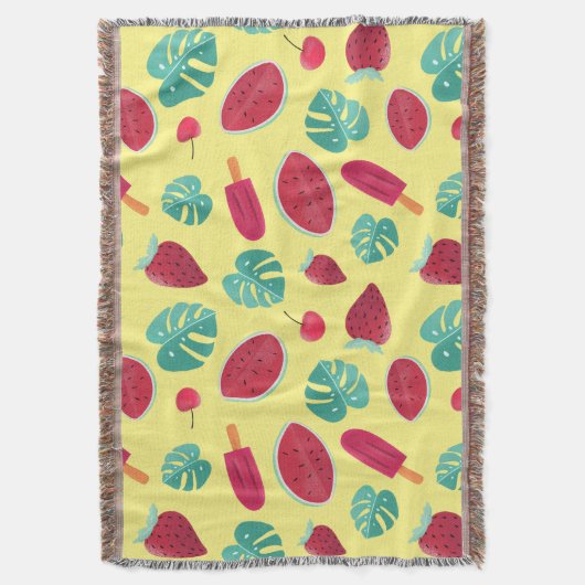 Popsicle, Cherry, Strawberry & Watermelon Blätter Decke (Vorderseite Vertikal)