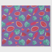 Popsicle, Cherry, Strawberry & Watermelon Blätter Geschenkpapier (Flach)