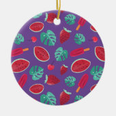 Popsicle, Cherry, Strawberry & Watermelon Blätter Keramik Ornament (Vorne)