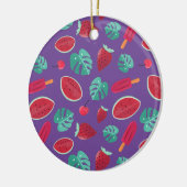 Popsicle, Cherry, Strawberry & Watermelon Blätter Keramik Ornament (Links)