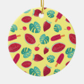 Popsicle, Cherry, Strawberry & Watermelon Blätter Keramik Ornament (Vorne)
