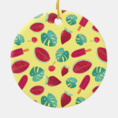 Popsicle, Cherry, Strawberry & Watermelon Blätter Keramik Ornament (Hinten)