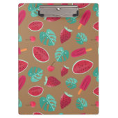 Popsicle, Cherry, Strawberry & Watermelon Blätter Klemmbrett (Vorderseite)