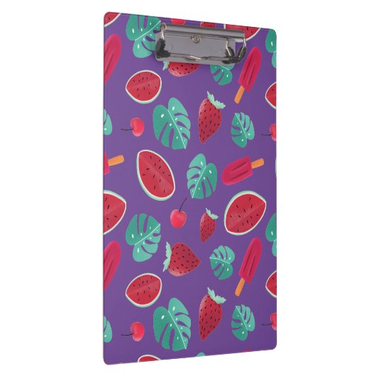 Popsicle, Cherry, Strawberry & Watermelon Blätter Klemmbrett (Rechts)