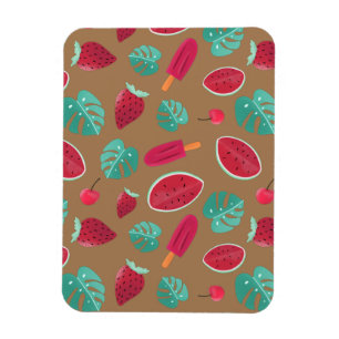 Popsicle, Cherry, Strawberry & Watermelon Blätter Magnet