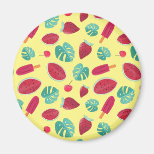 Popsicle, Cherry, Strawberry & Watermelon Blätter Magnet
