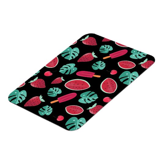Popsicle, Cherry, Strawberry & Watermelon Blätter Magnet (Linke Seite)