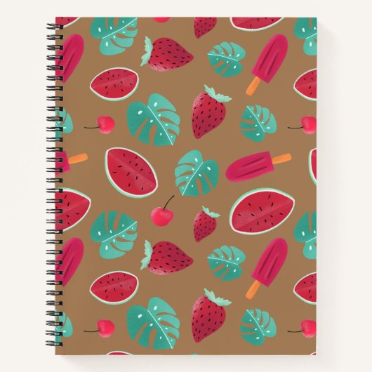 Popsicle, Cherry, Strawberry & Watermelon Blätter Notizblock (Vorderseite)