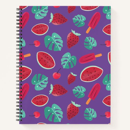 Popsicle, Cherry, Strawberry & Watermelon Blätter Notizblock (Vorderseite)