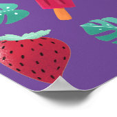 Popsicle, Cherry, Strawberry & Watermelon Blätter Poster (Ecke)