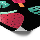 Popsicle, Cherry, Strawberry & Watermelon Blätter Poster (Ecke)