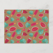 Popsicle, Cherry, Strawberry & Watermelon Blätter Postkarte (Vorderseite)