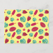 Popsicle, Cherry, Strawberry & Watermelon Blätter Postkarte (Vorderseite)