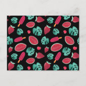 Popsicle, Cherry, Strawberry & Watermelon Blätter Postkarte (Vorderseite)