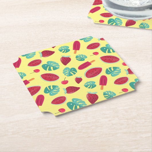 Popsicle, Cherry, Strawberry & Watermelon Blätter Untersetzer (angewinkelt)