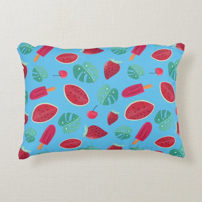 Popsicle, Cherry, Strawberry & Watermelon Dekokissen (Vorderseite)