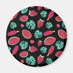 Popsicle, Cherry, Strawberry & Watermelon Leaves Magnet