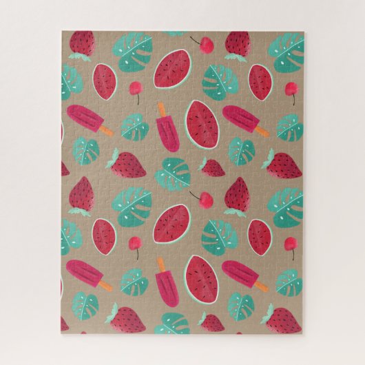 Popsicle, Cherry, Strawberry & Watermelon Puzzle (Vertikal)